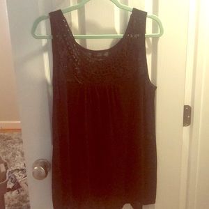 August silk black tank top